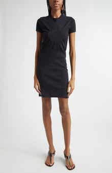 C-Logo Gathered Organic Cotton Minidress
