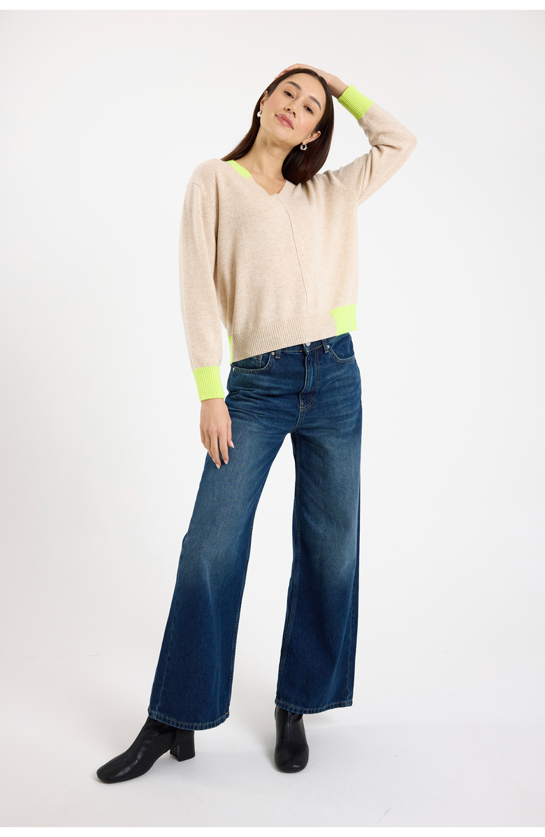 Brodie Pure Cashmere Maria V-Neck 100% Cashmere Sweater, Alternate, color, Cygnet