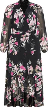 City Chic Samara Long Sleeve Wrap Maxi Dress