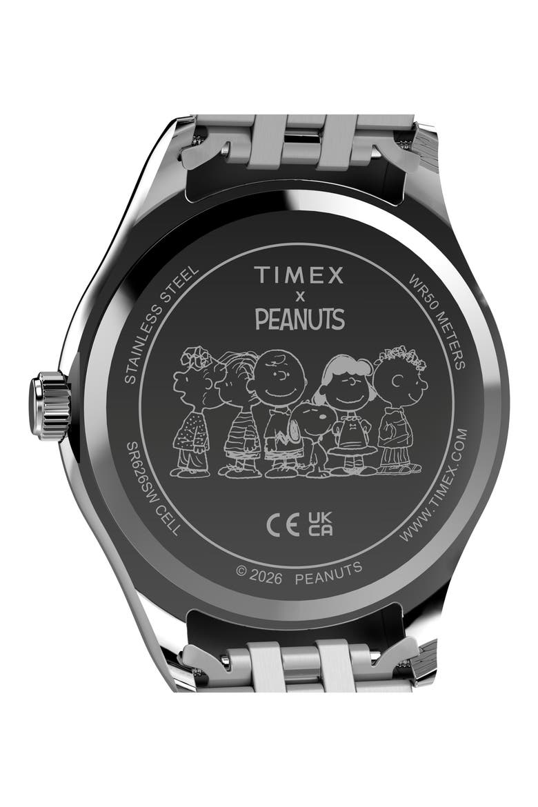 Peanuts Legacy Bracelet Watch, 34mm, Alternate, color, SILVER