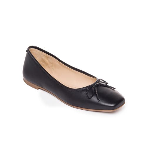 Bernardo Square Toe Ballet Flat In Black