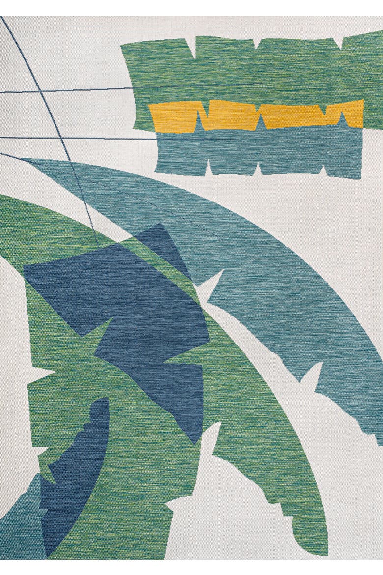 Shelby Coastal Vintage Abstract Palm Leaf Indoor/Outdoor Area Rug, Main, color, Green/Cream