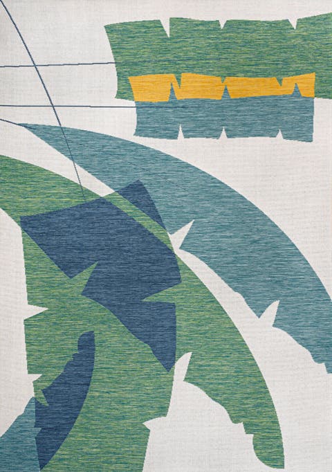 Shelby Coastal Vintage Abstract Palm Leaf Indoor/Outdoor Area Rug