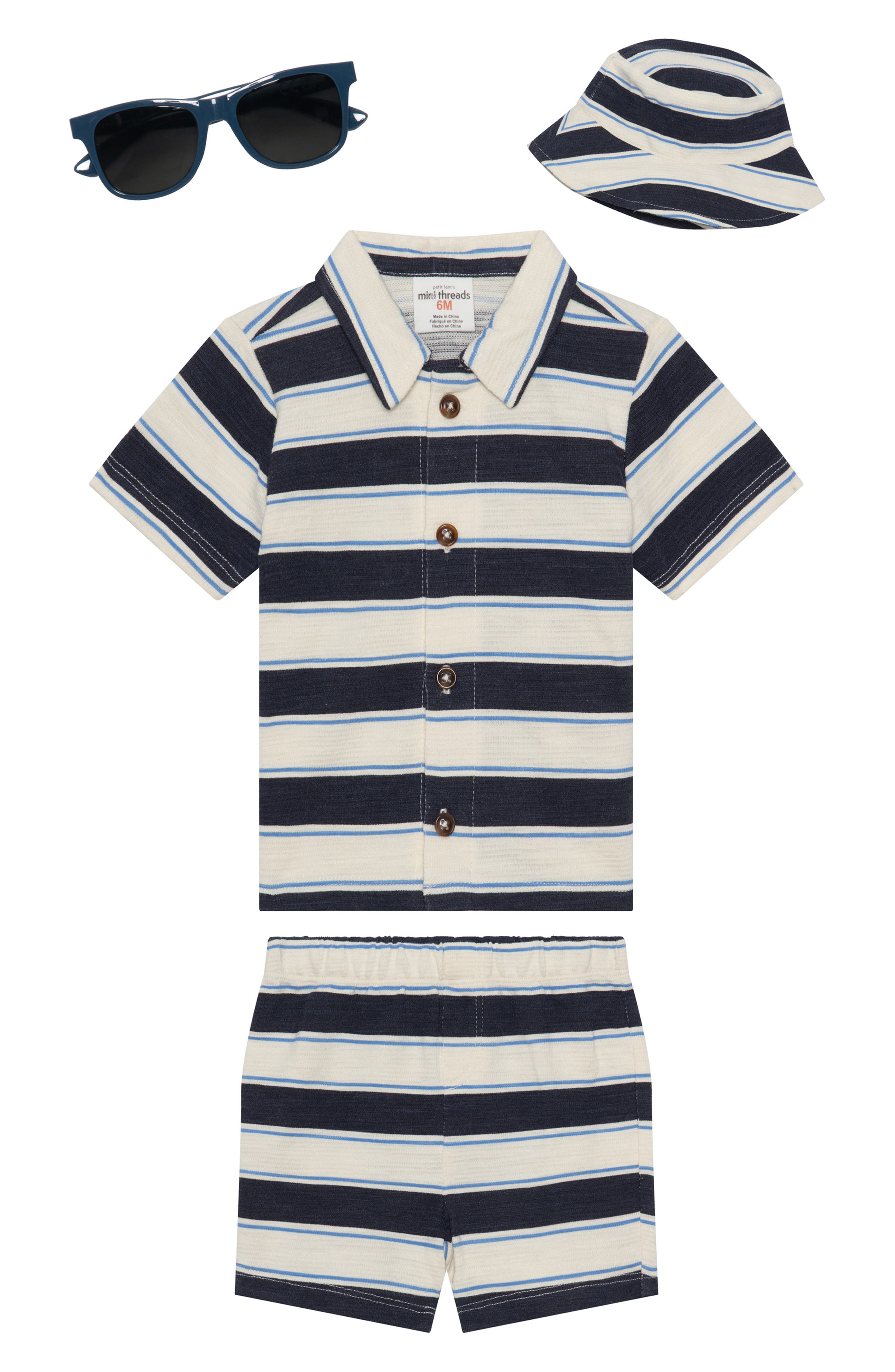 PL Baby by Petit Lem 4-Piece Stripe Outfit Set