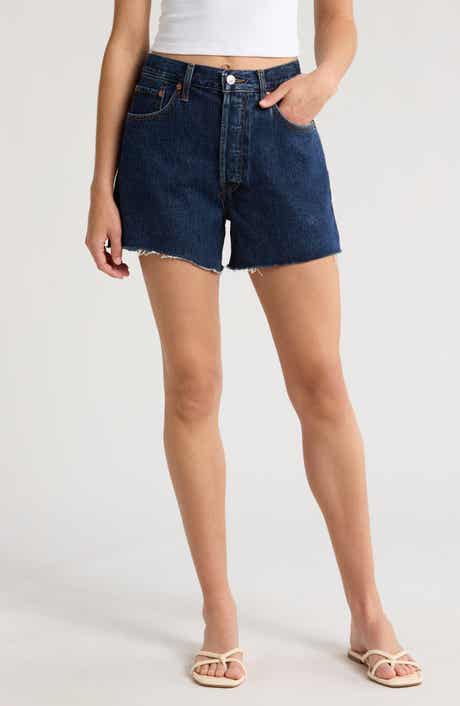 Re/Done '90s Raw Hem Low Slung Organic Cotton Denim Shorts