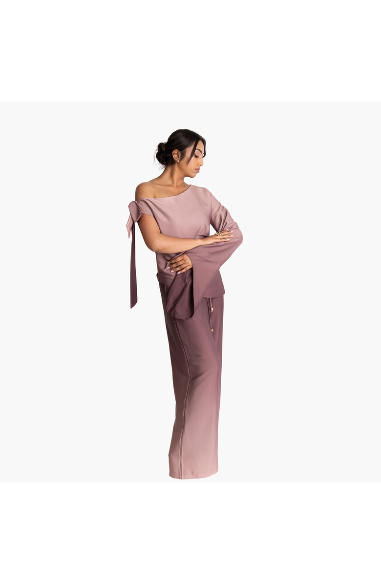 RICHANTEE Asymmetric Tie Sleeve Top, Alternate, color, Brown