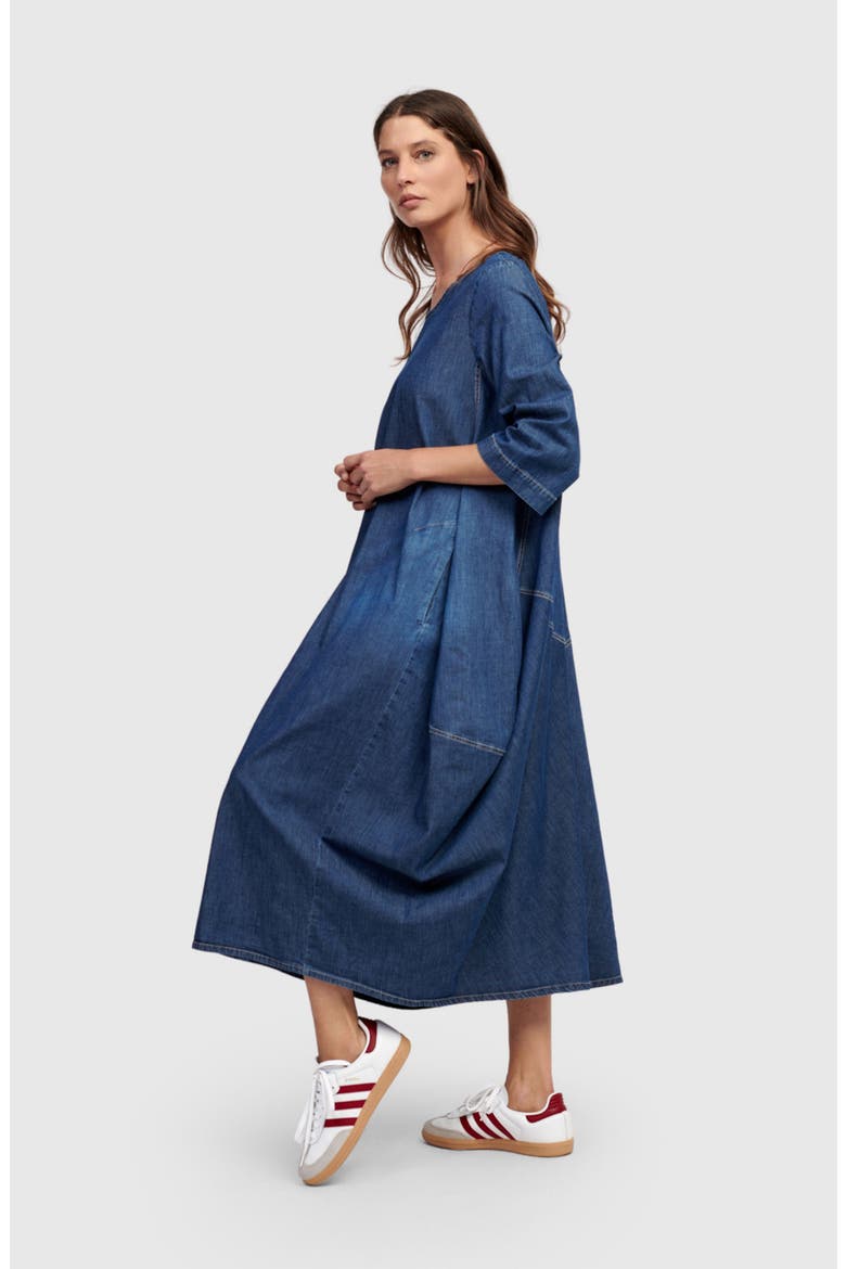 Liberty Oversized Cocoon Dress, Alternate, color, Denim
