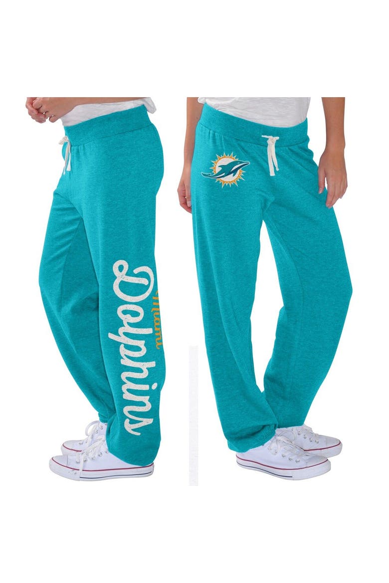 Women's G-III 4Her by Carl Banks Aqua Miami Dolphins Scrimmage Fleece Pants, Main, color, Aqua