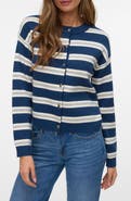 VERO MODA Stripe Button Front Crop Cardigan