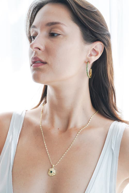 Classicharms Stella Molten Color Cubic Zirconia Hoop Earrings In Gold