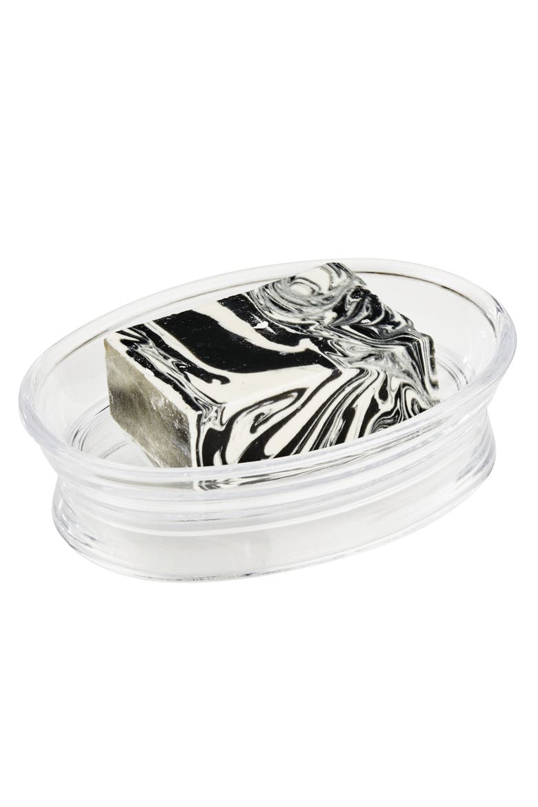 Soap Dish for Bathroom Sink - Elevated Oval Stand for Countertop - Clear, Alternate, color, Clear