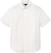 John Varvatos Carson Textured Short Sleeve Cotton Button-Up Shirt