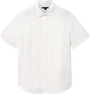 John Varvatos Carson Textured Short Sleeve Cotton Button-Up Shirt