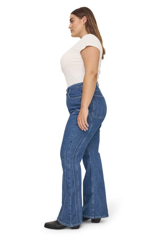 Shop Warp & Weft Warp+weft Mia Seamed High Waist Flare Jeans In Pacific