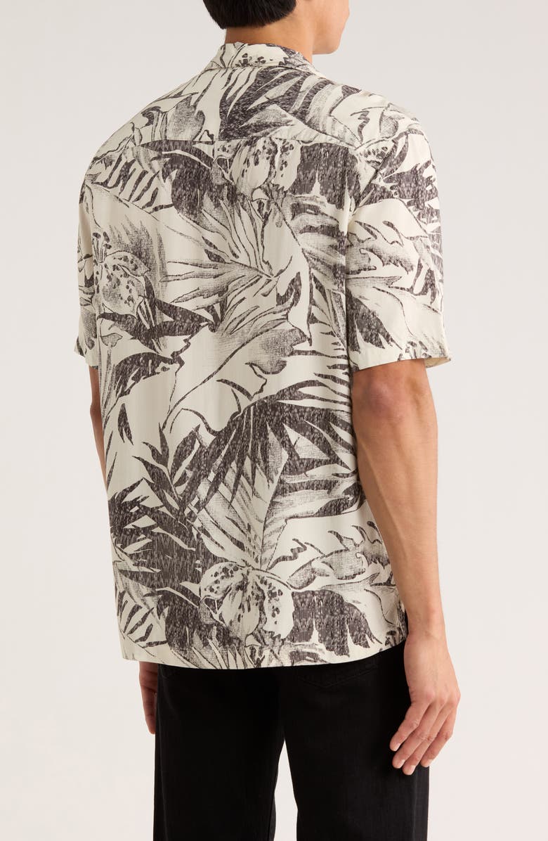 AllSaints Pulse Short Sleeve Button-Up Camp Shirt, Alternate, color, Off White