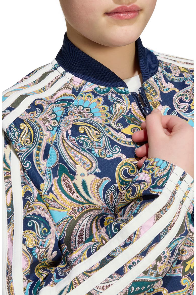 Kids' x Liberty london The Loose Crop Paisley Track Top, Alternate, color, NIGHT INDIGO/ MULTICOLOR