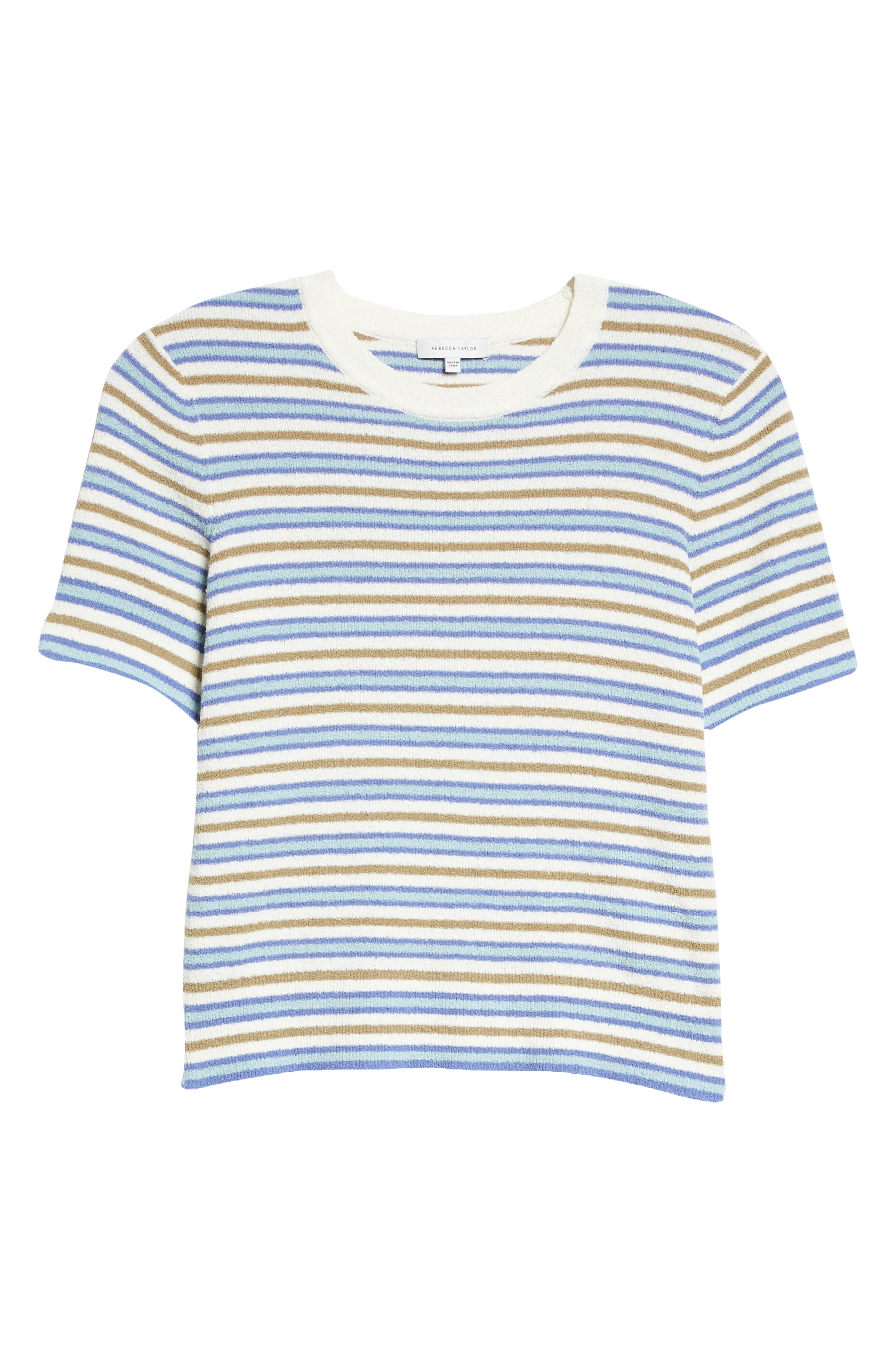 Stripe Cotton Blend Mini Bouclé Top