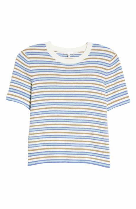 Stripe Cotton Blend Mini Bouclé Top