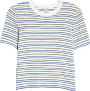 Rebecca Taylor Stripe Cotton Blend Mini Bouclé Top
