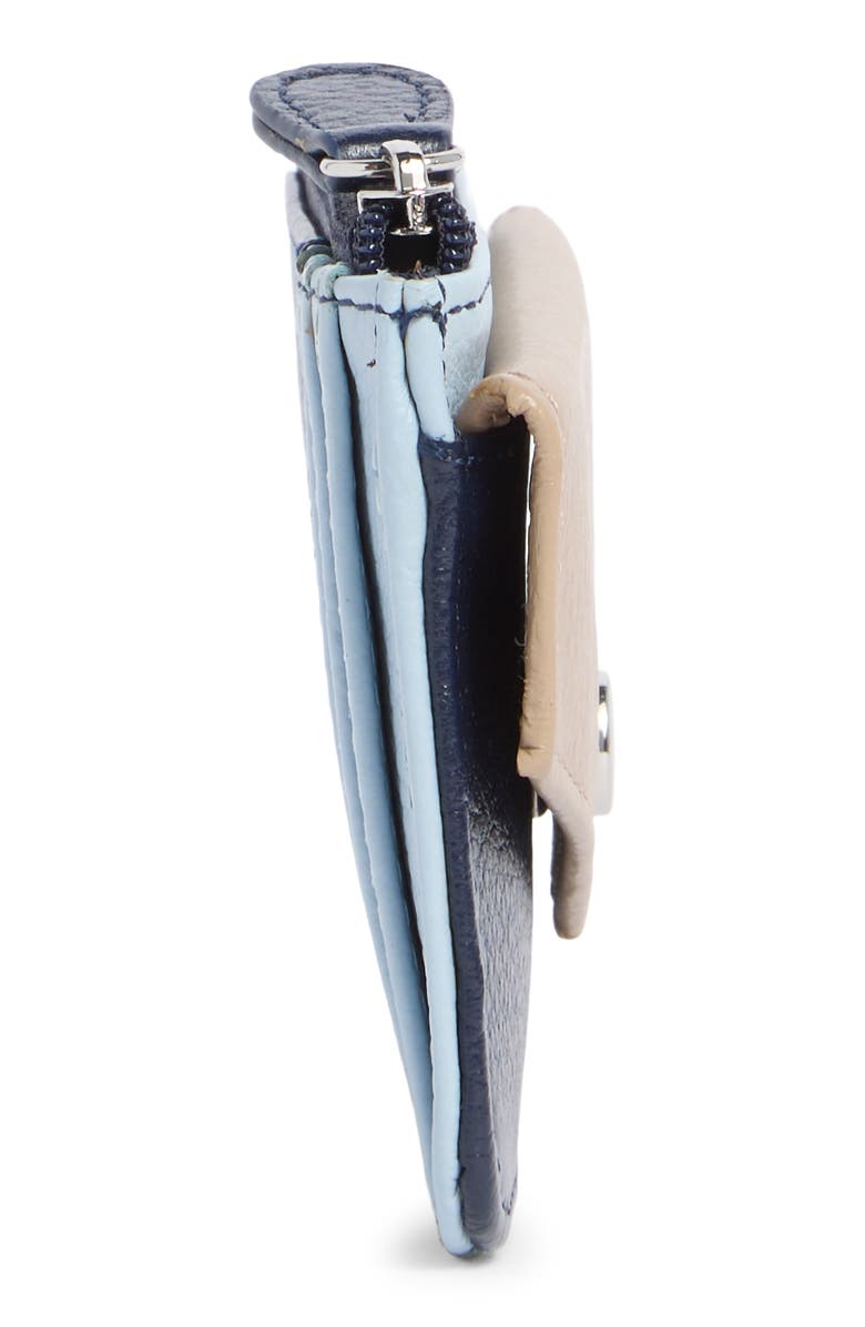 MUNDI SMALL LEATHER GOODS Penny Chain Wallet, Alternate, color, Mocha/ Blue Silver/ Navy