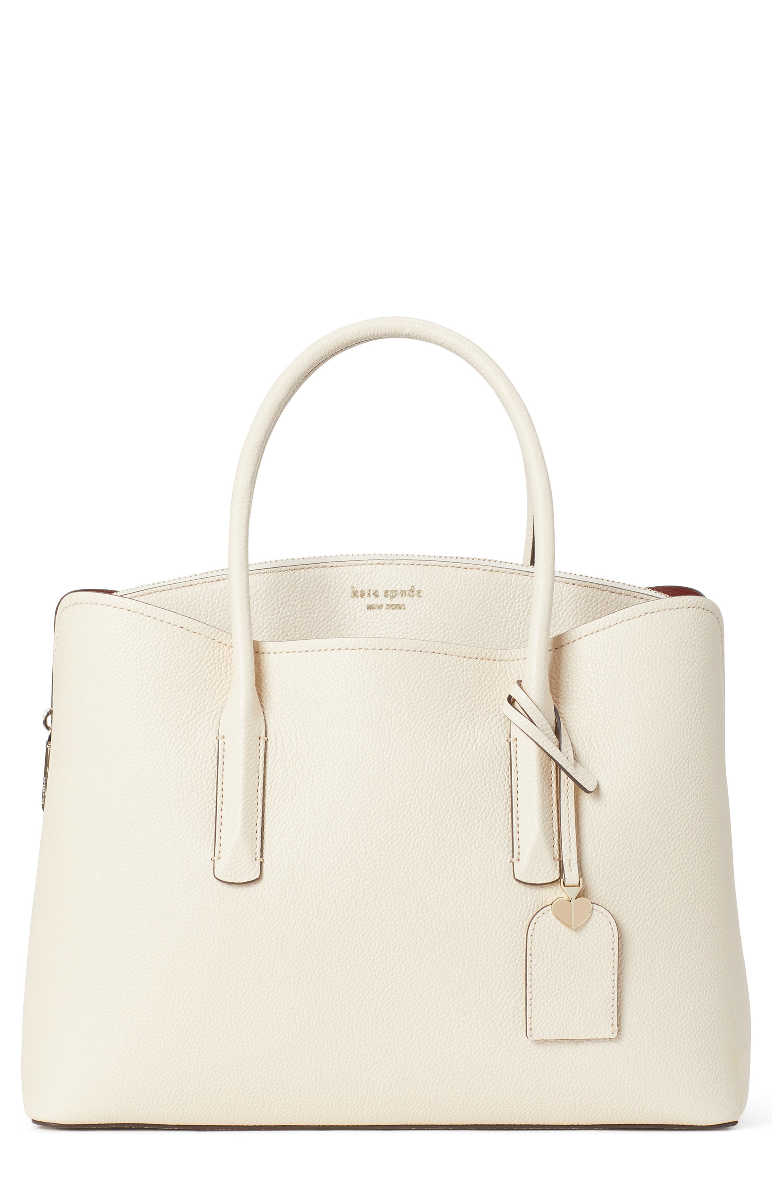 large margaux leather satchel, Main, color, BARE