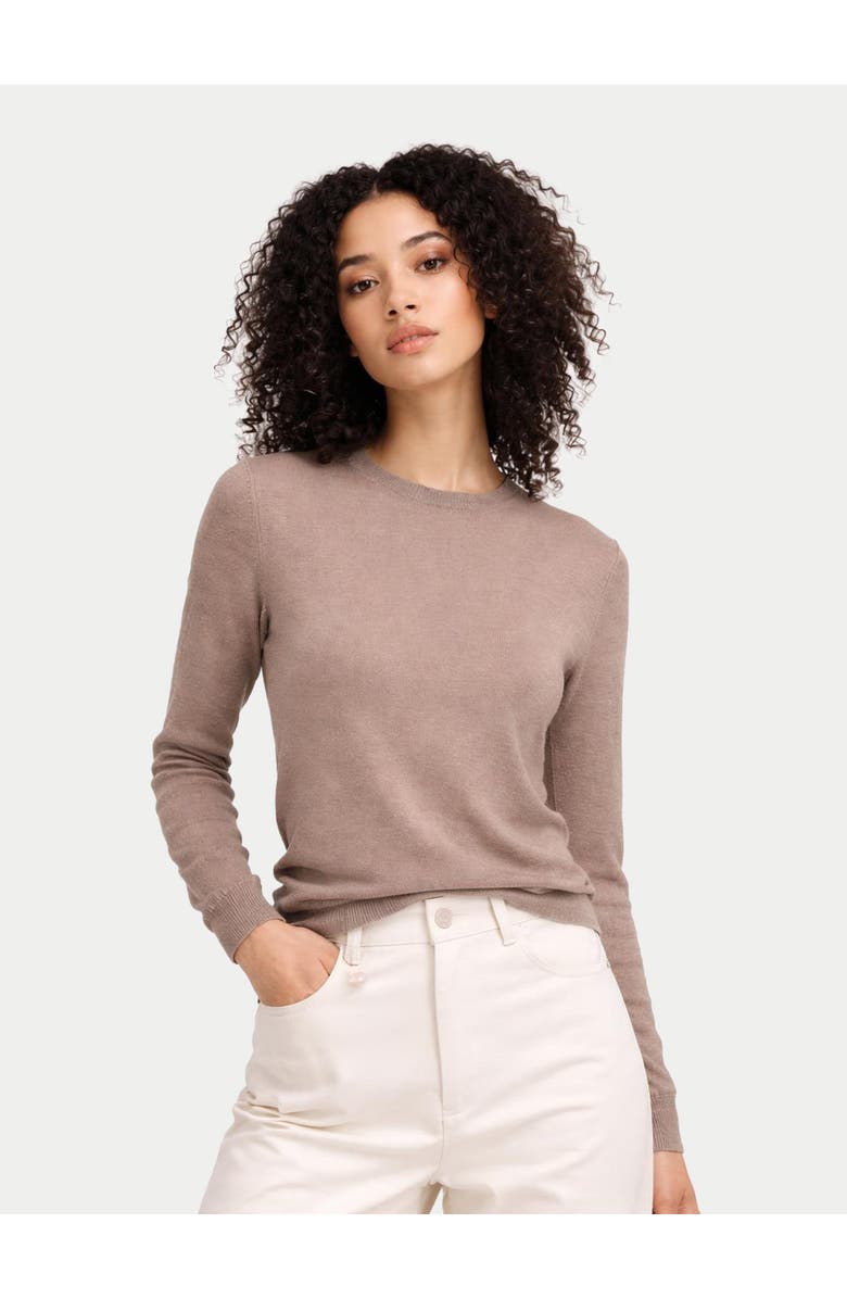 Gobi Cashmere Women C-Neck Cashmere Sweater, Alternate, color, Timber Wolf