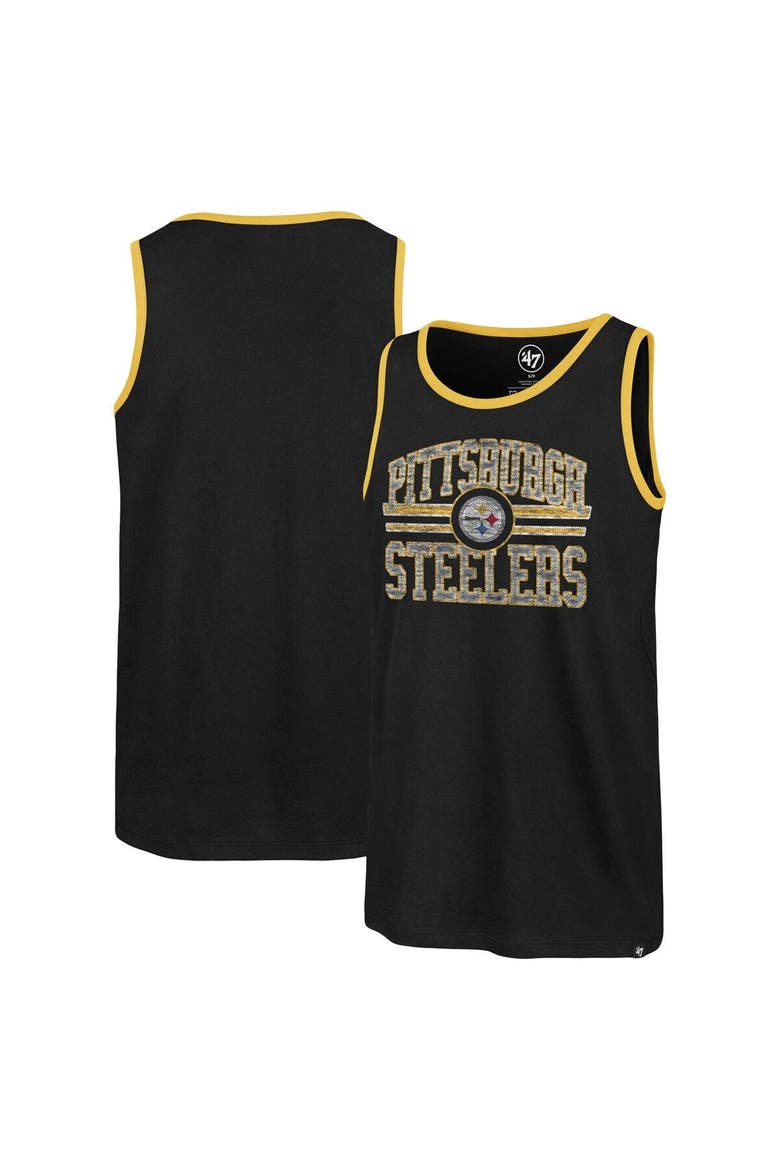 Men's '47  Black Pittsburgh Steelers Winger Franklin Tank Top, Main, color, Black