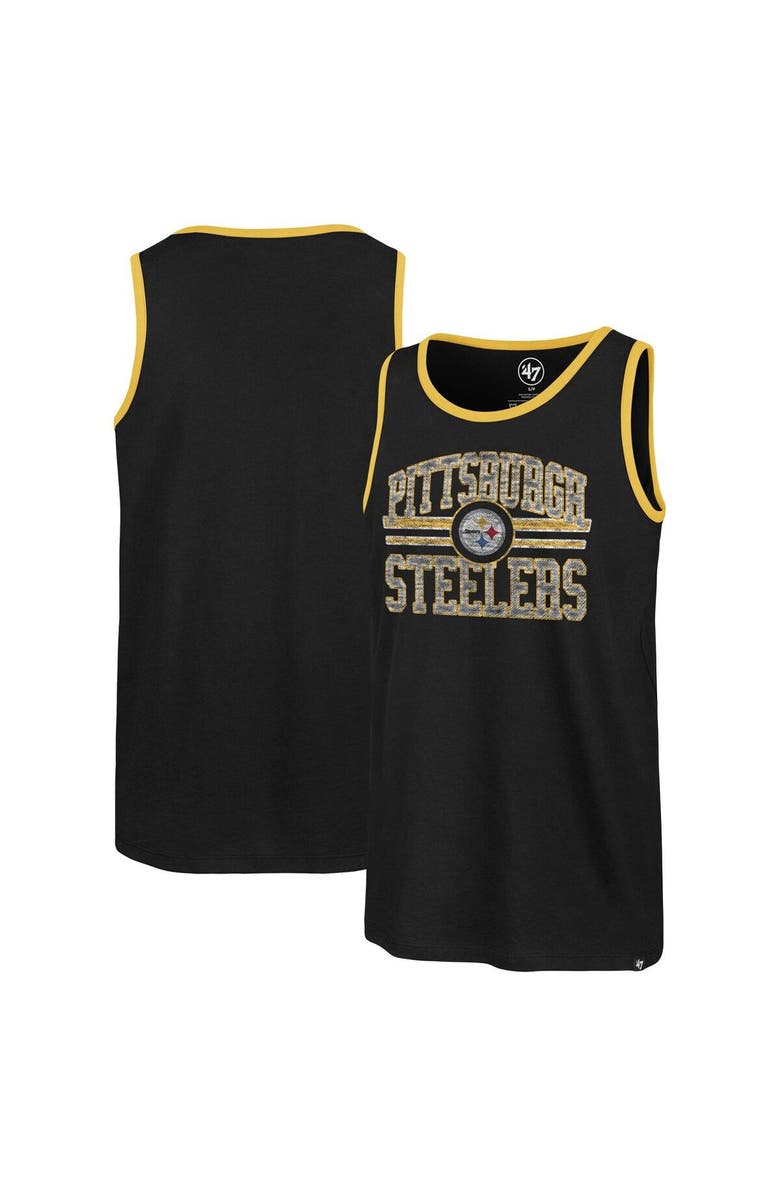 '47 Men's '47  Black Pittsburgh Steelers Winger Franklin Tank Top, Main, color, Black