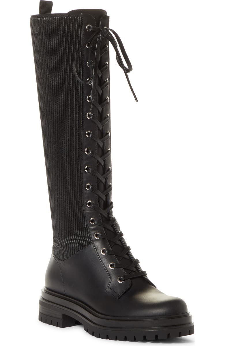 Gianvito Rossi Trek Knee High Lace-Up Boot, Main, color,