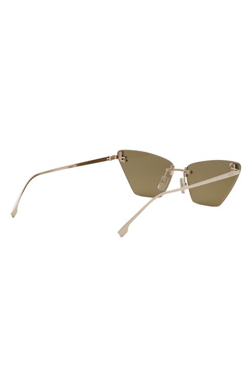 Shop Fendi First Crystal 57mm Cat Eye Sunglasses In Shiny Rose Gold/brown