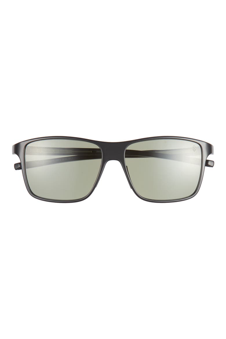 Bolide 57mm Rectangular Sport Sunglasses, Main, color, MBLK/GRNPZ