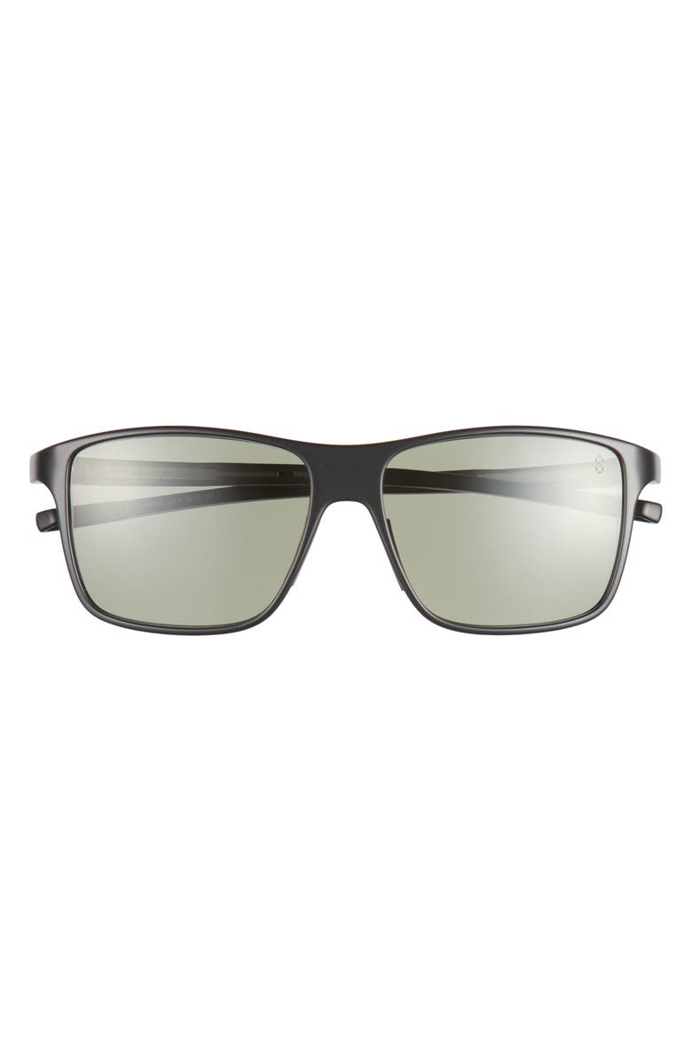 TAG Heuer Bolide 57mm Rectangular Sport Sunglasses, Main, color, Matte Black / Green Polarized