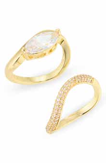 Set of 2 Friendship Cubic Zirconia Pinky Rings