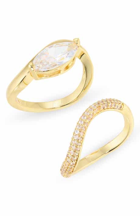 Set of 2 Friendship Cubic Zirconia Pinky Rings