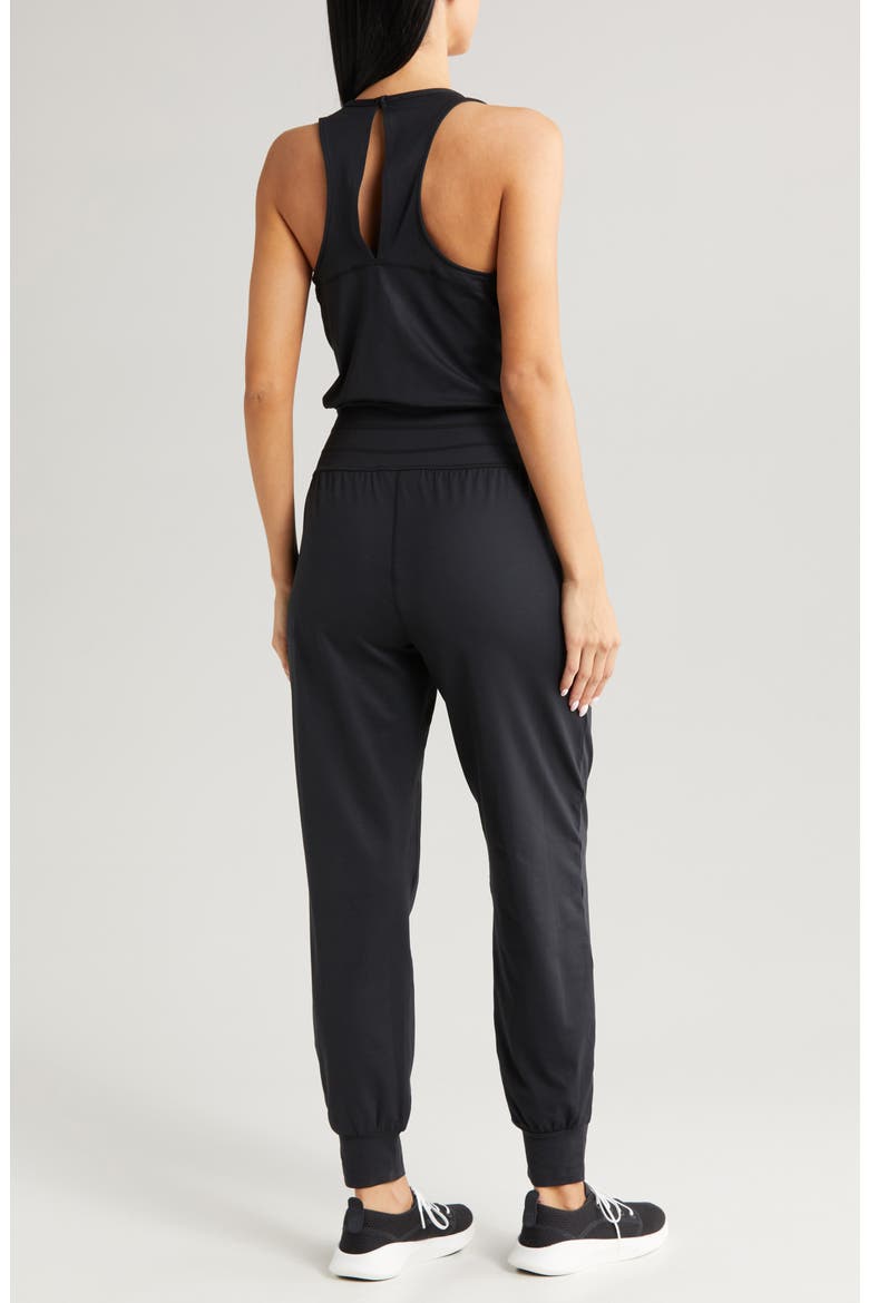 Gaia Yoga Jumpsuit, Alternate, color, BLACK