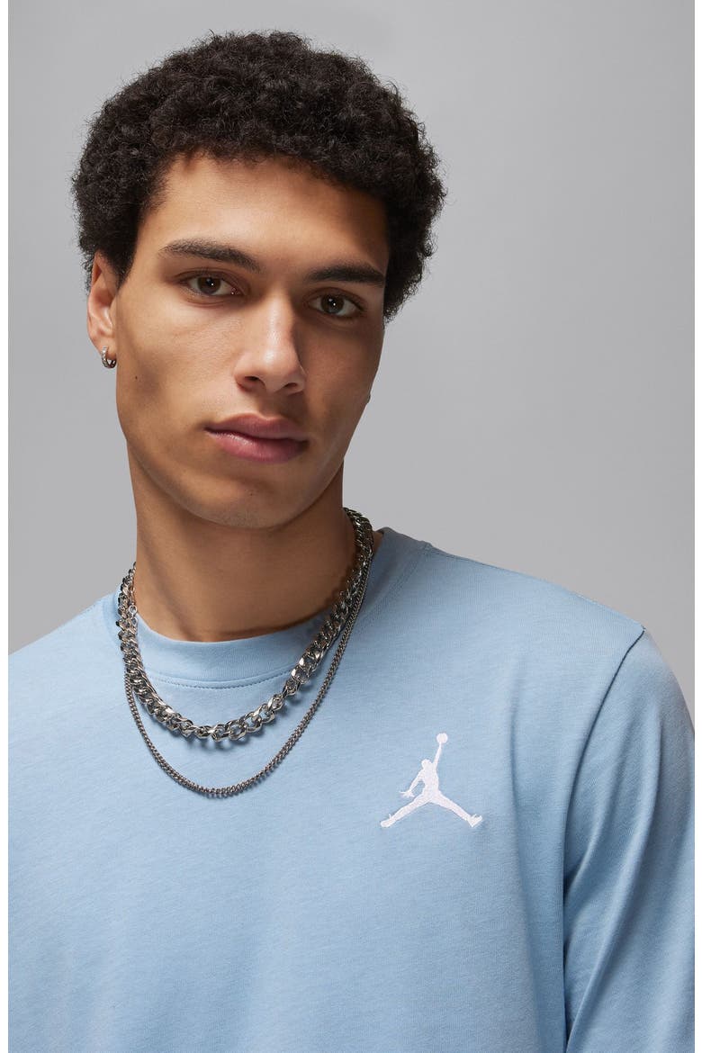 Jumpman Embroidered T-Shirt, Alternate, color, BLUE GREY/ WHITE