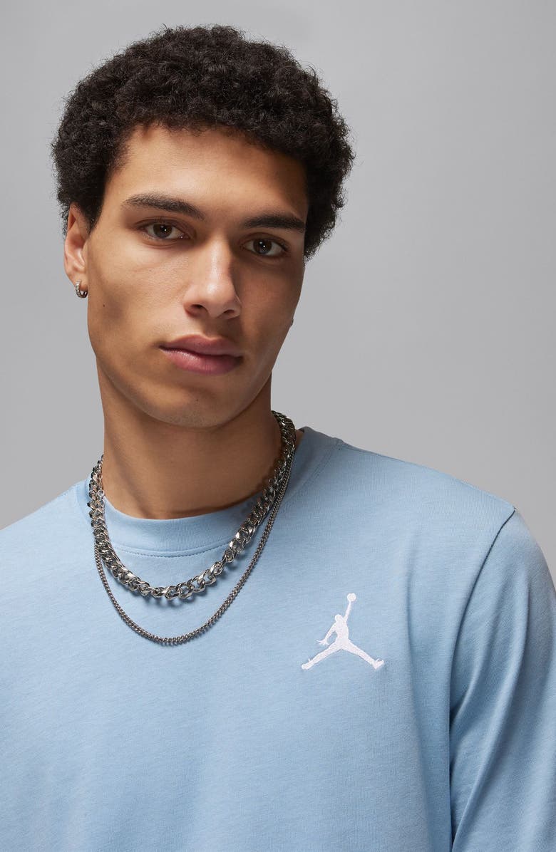Jordan Jumpman Embroidered T-Shirt, Alternate, color, Blue Grey/ White