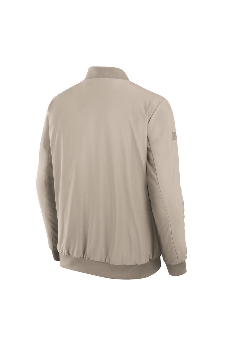 FANATICS Men's Fanatics Tan Toronto Maple Leafs Authentic Pro Road Lightweight Full-Zip Bomber Jacket, Alternate, color, Tan