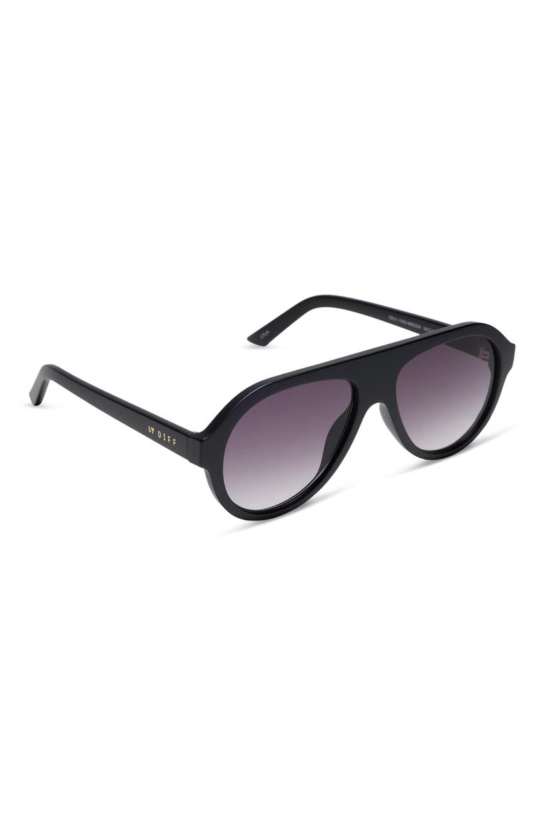 Lyla Aviator Sunglasses, Alternate, color, MATTE BLACK/ GREY GRADIENT