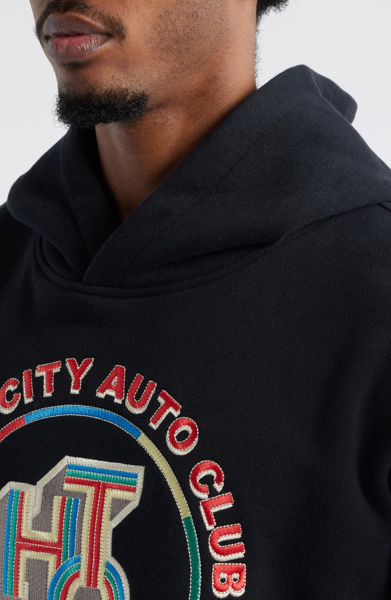 HONOR THE GIFT Auto Association Embroidered Hoodie, Alternate, color, Black
