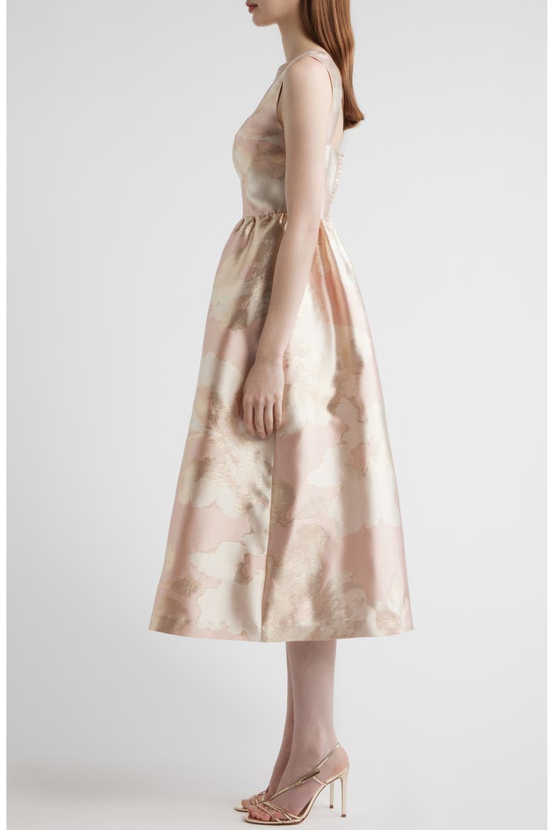 Metallic Floral Print Party Dress, Alternate, color, BLOSSOM MULTI