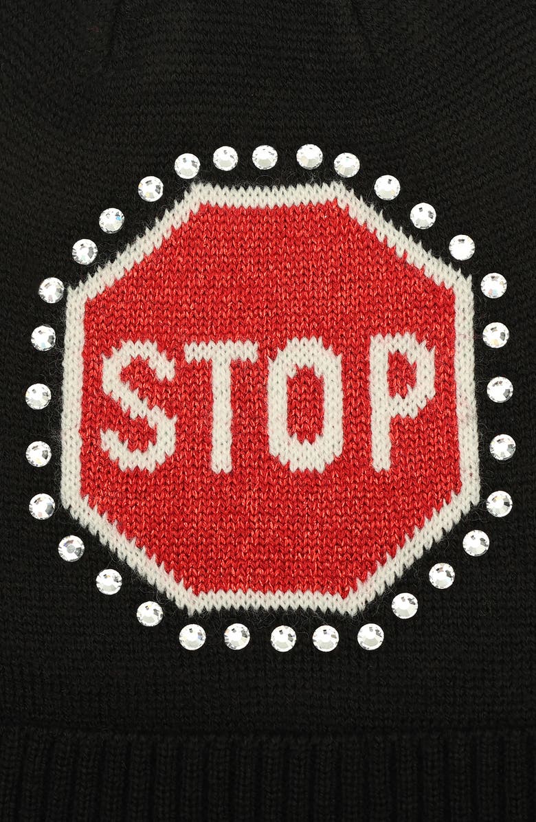 Kate Spade New York traffic sign beanie, Alternate, color, Black