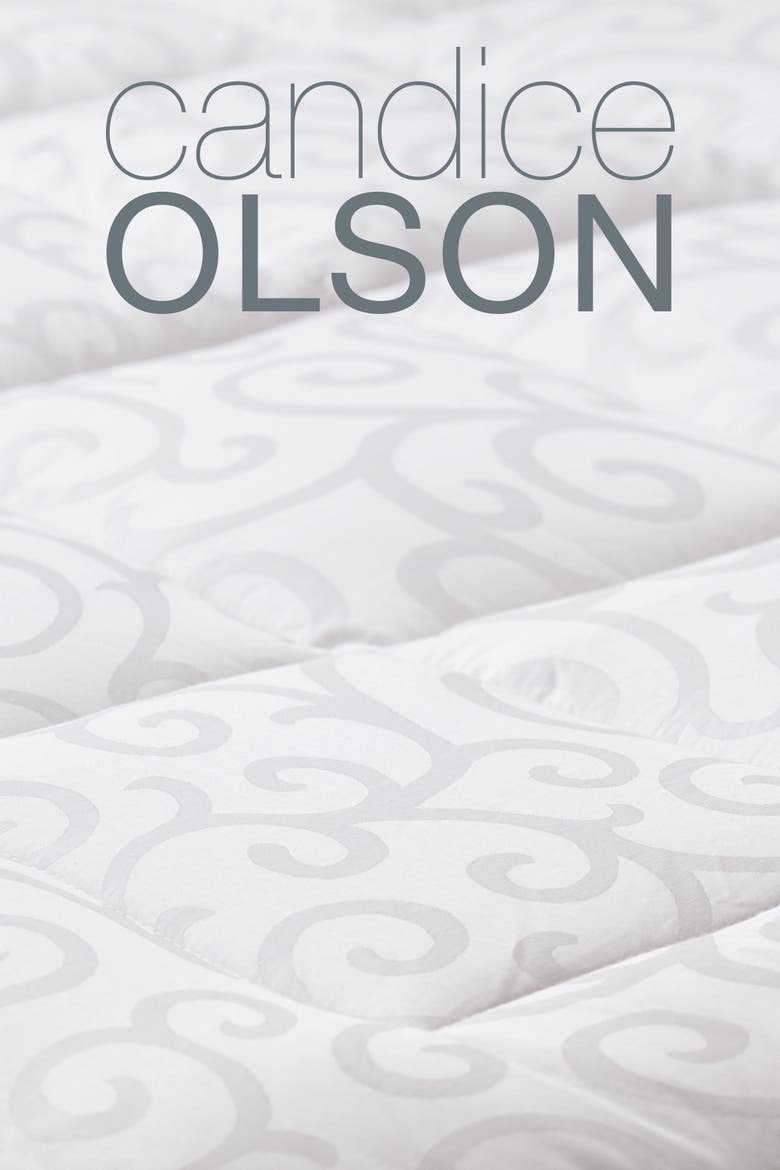 CLIMAREST Candice Olson Cal King Cotton Jacquard Waterproof Mattress Pad, Alternate, color, WHITE