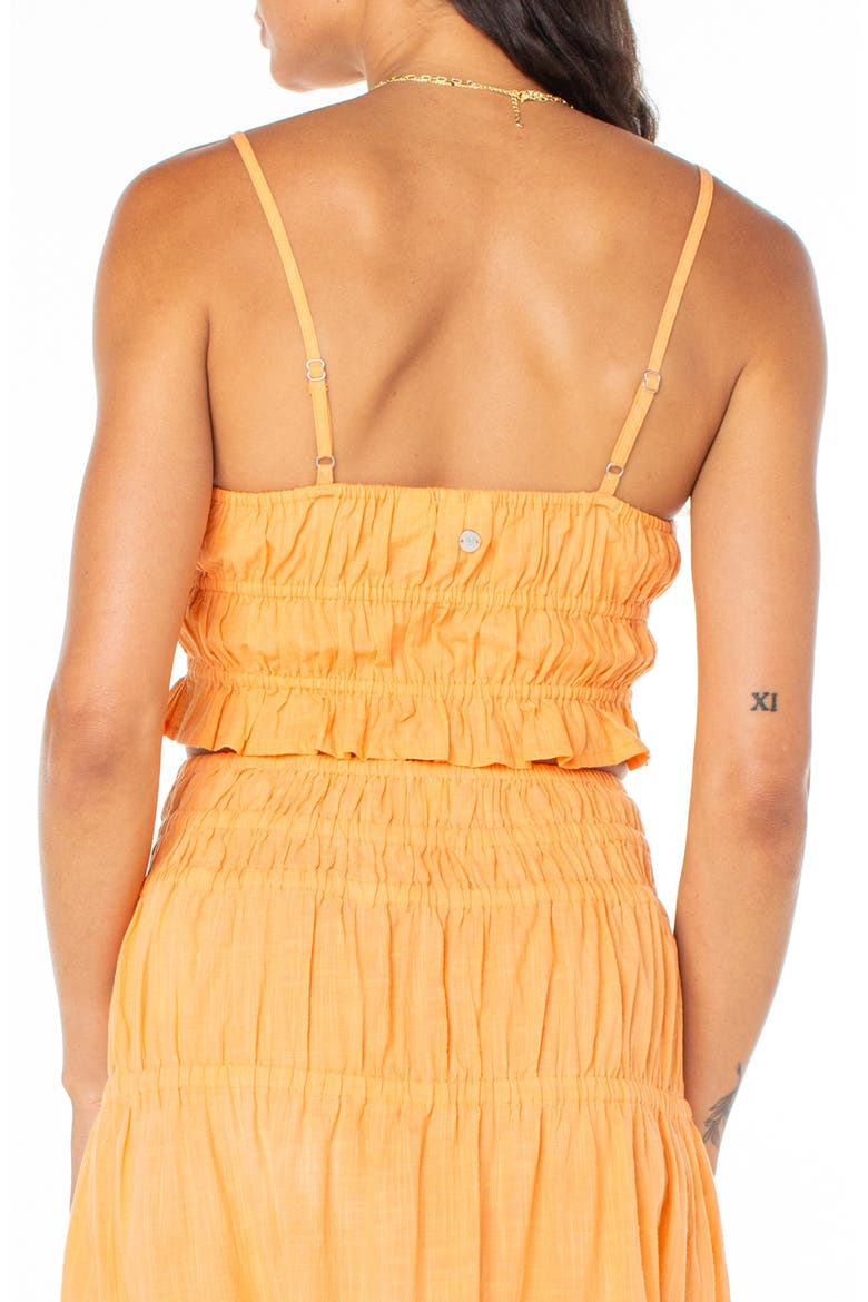 Sunset Mist II Shirred Crop Camisole, Alternate, color, MUSKMELON SOLID
