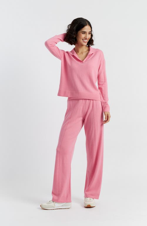 Chinti & Parker Split-neck Sweater In Punch Pink