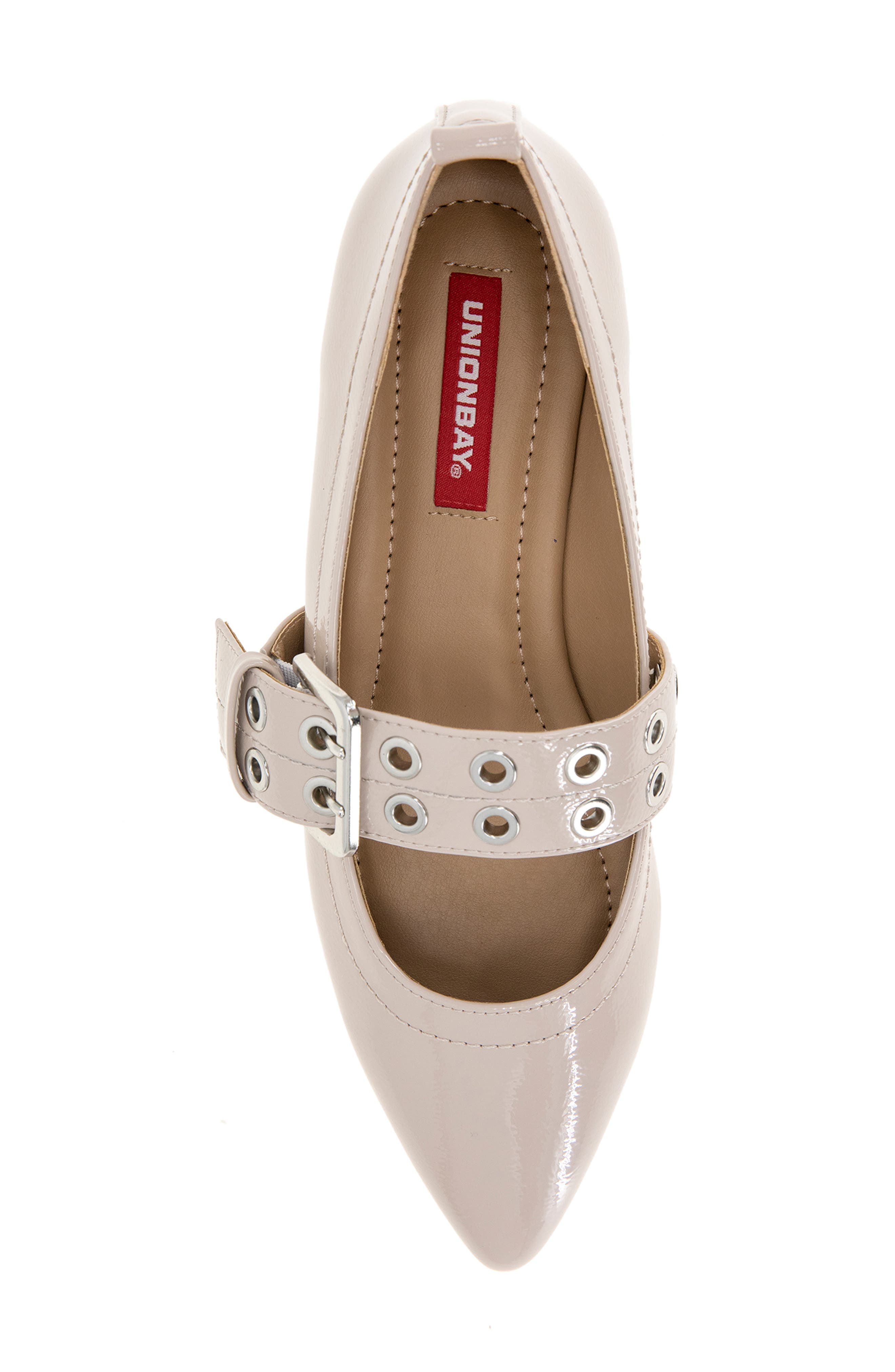 Clarice Mary Jane Flat, Alternate, color, BEIGE CRINKLE PATENT