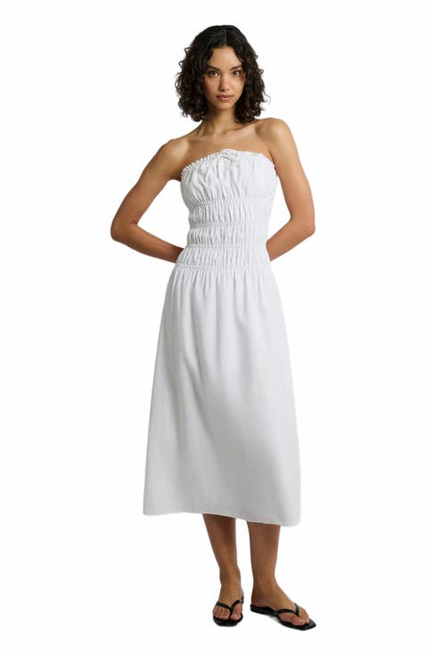 Air Linen Smocked Maxi Dress