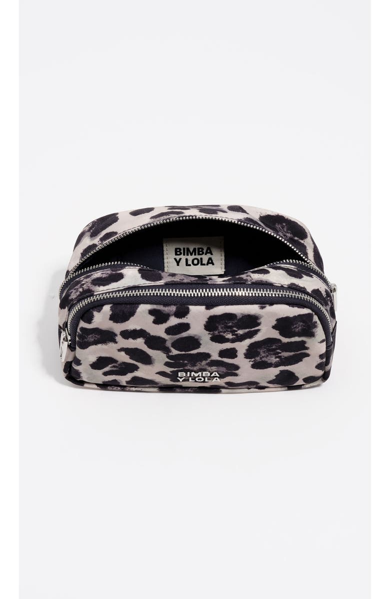 Bimba y Lola Nylon Double Make-Up Case, Alternate, color, Leopard Grey