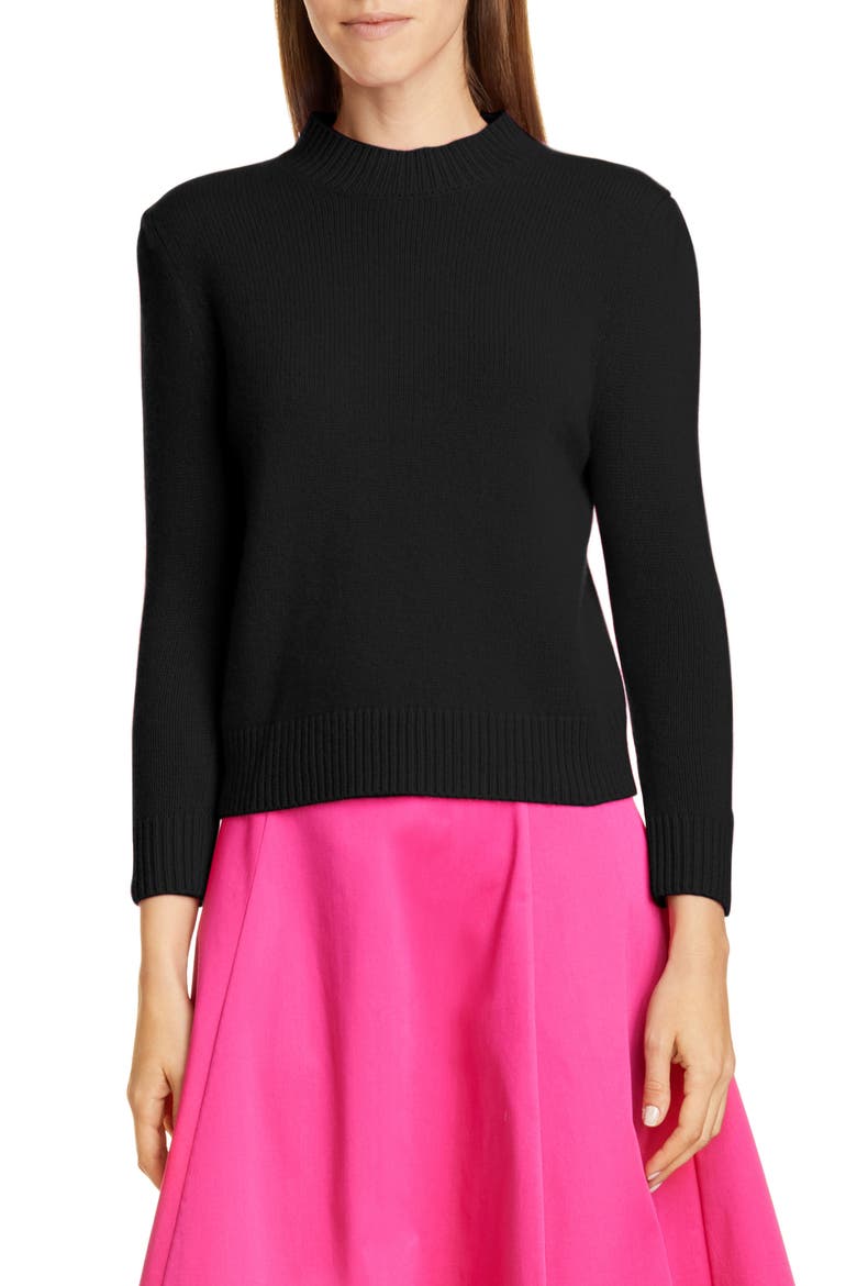 Essentials Cashmere Crop Sweater, Main, color, BLACK