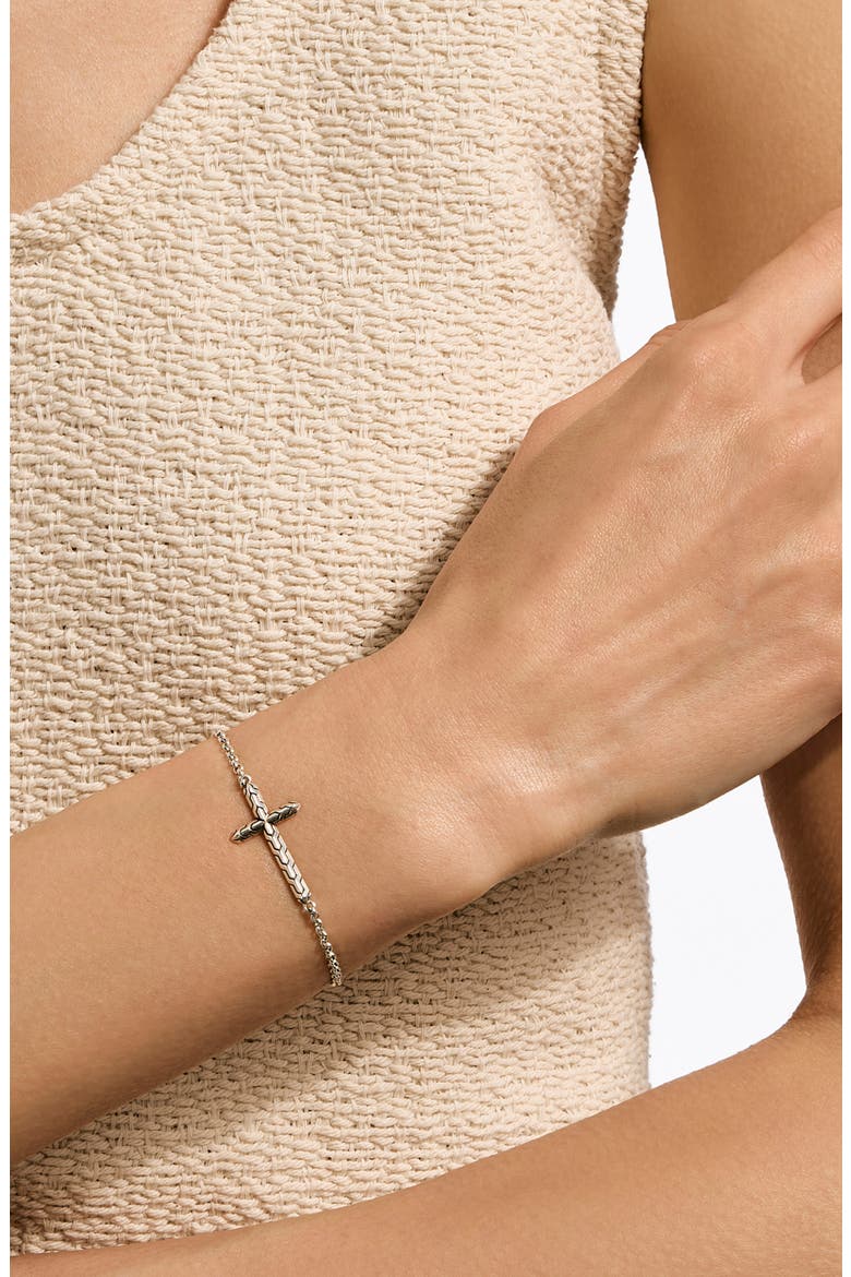 JH Essential Cross Bracelet, Alternate, color, SILVER